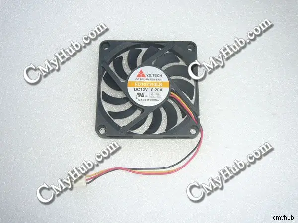 For Y.S.TECH FD127010LB DC12V 0.20A 7010 7CM 70MM 70X70X10MM 3pin Cooling Fan FD127010LB