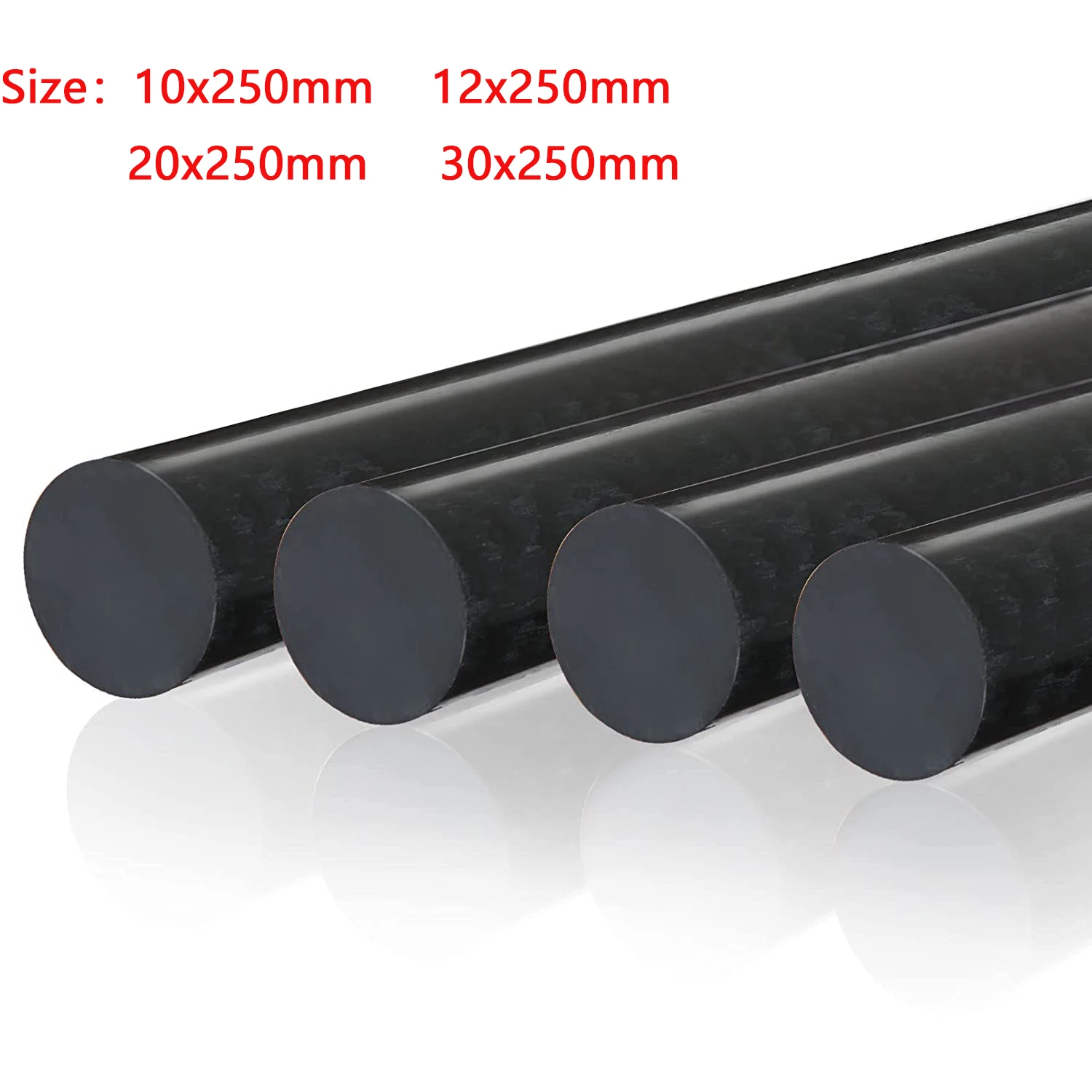 1pcs Diameter 10/12/20/30mm  Black Polyamide stick PA6 pure Nylon rods Wear resistant rod Length 250mm