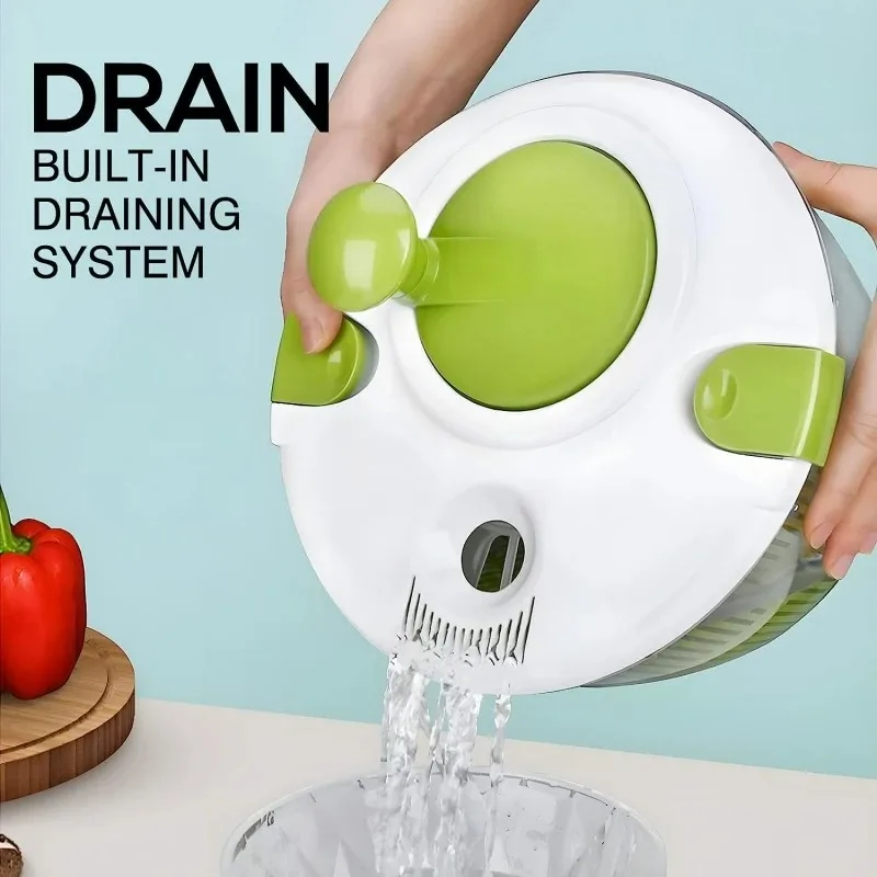 Vegetable Dehydrator Household Salad Dryer Manual Kitchen Washing Vegetable Basket Washing Fruit Washing Drainage tool