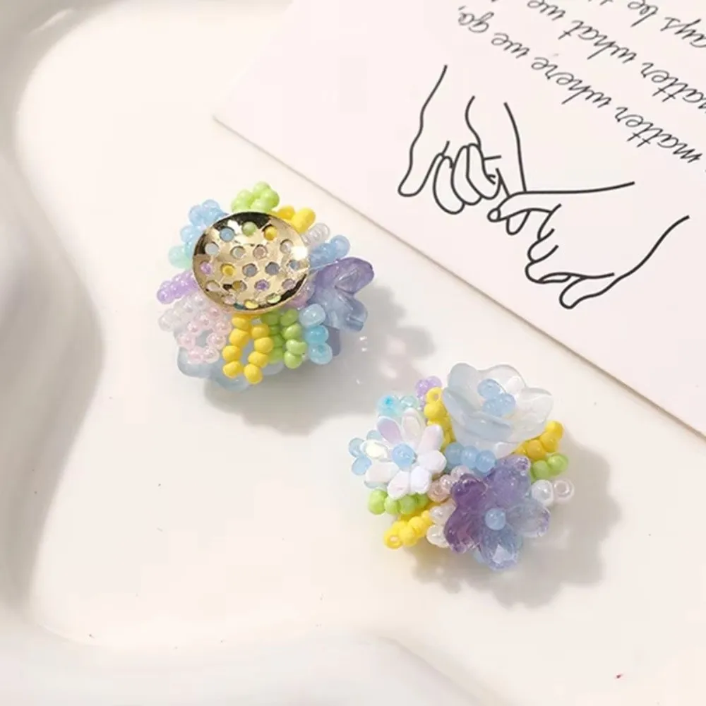 3D Design Flower Patches Transparent Jelly Non Slip Sturdy Beaded Applique Exquisite Beaded Wholesale Pack