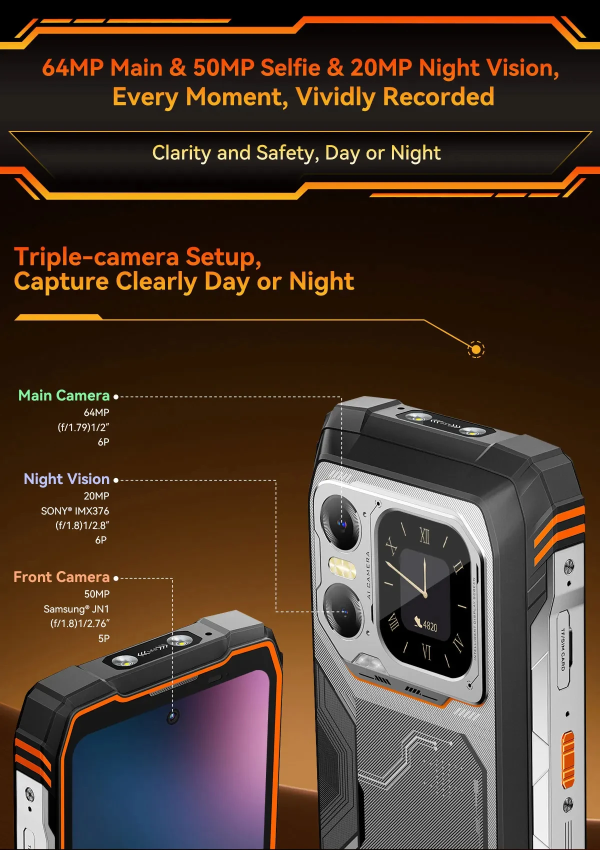 Blackview XPLORE 1 Rugged Phone 6.78'' 2.4K Display Call Phone 6GB+512GB 20000mAh Smartphone Android 15 NFC Telephone Portable