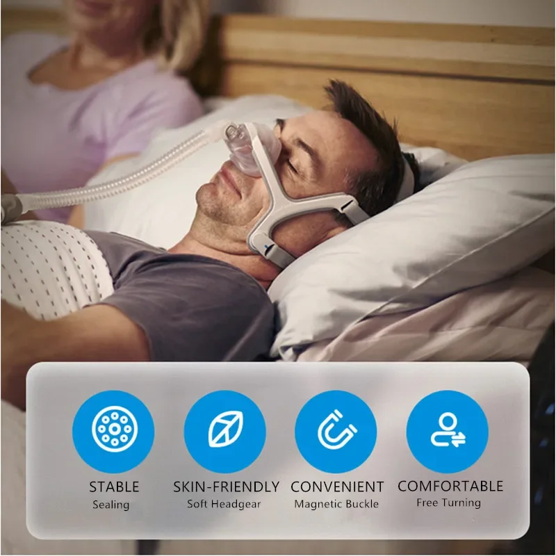 

AirFit N20 Nasal CPAP Mask Upgrade Kit - Reusable Frame Elbow Assembly with Headgear Tube And Cushion for Sleep Apnea Therapy