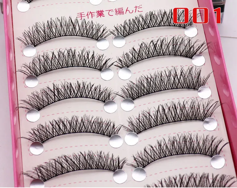 Red Taiwan False Eyelashes 10 Pairs Cotton Thread Soft Stalk Natural Thick Stage Performance Upper Fake Eye Lash Extension