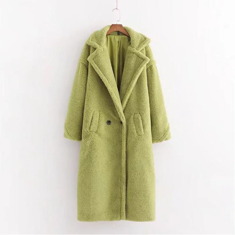 Faux fourrure 2025 nouveau automne hiver chaud femmes manteau de fourrure mode ample couleur unie