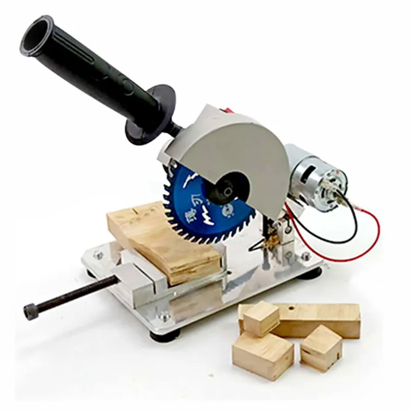 Benchtop-Electric Mini Circular Saw, Cut Off Chop Machine, Multifunction Mini Cutter Saw 45 Degree Chainsaw DIY Hobby Wood Tool