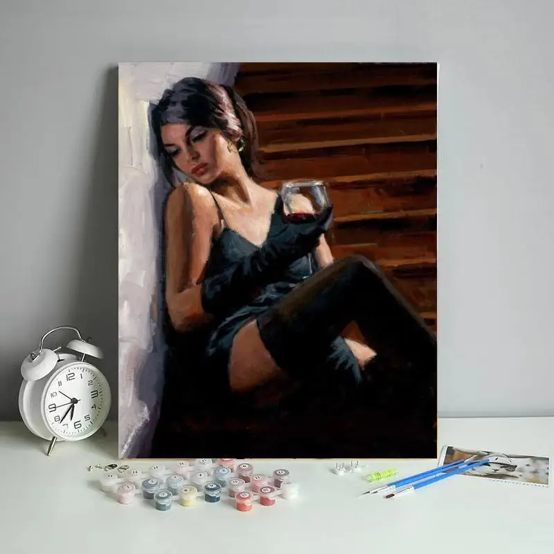 DIY Paint By Numbers Sexy Girl Lesbian Beauty Individual Art Decoration Oil Painting for Adult Home Decor LGBTQ