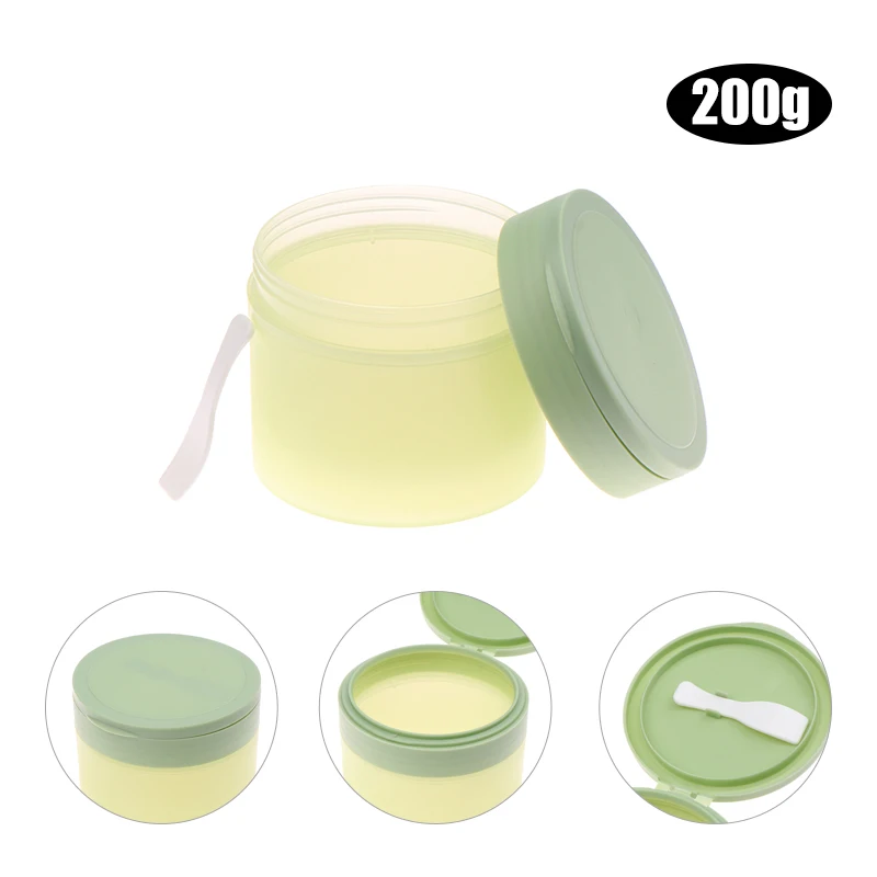 

200g Plastic Cream Jar PP Face Cream Jar Refillable Lotion Cream Bottle Flip Cap Wide Mouth Tooth Powder Box With Spoon