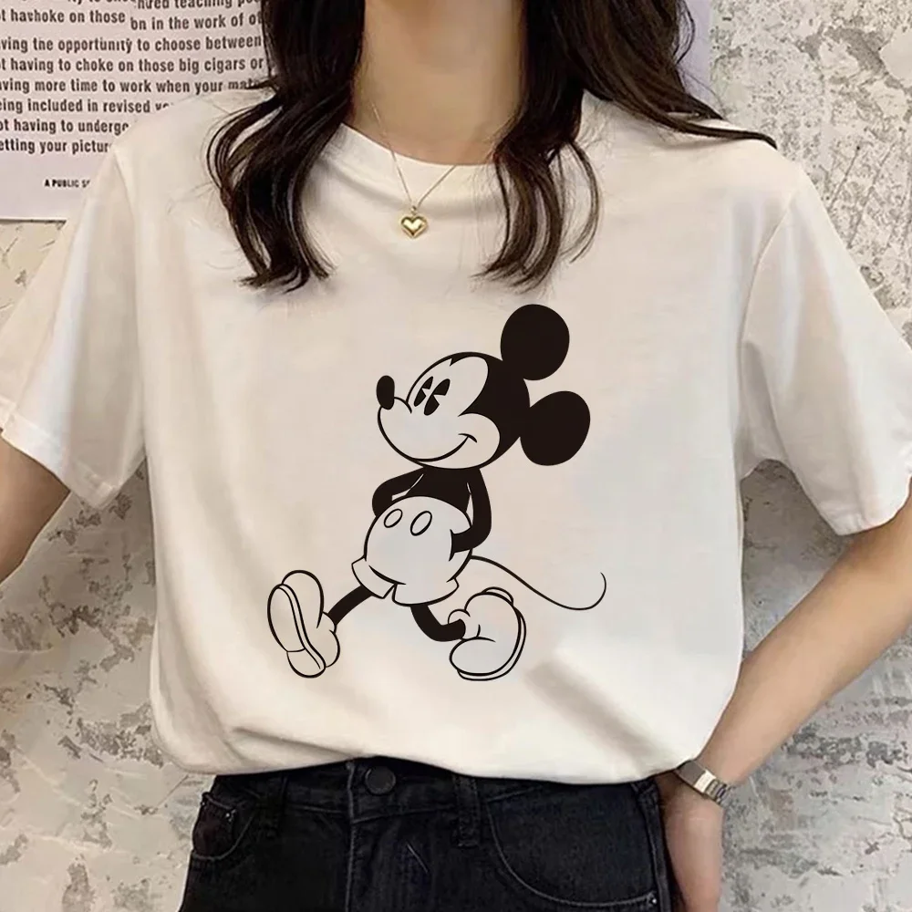 Fashion Vintage Cartoon Ladies Tees Mickey Mouse Harajuku T-shirts Woman Blouses Summer Men Tops Goth Short Sleeve Shirt