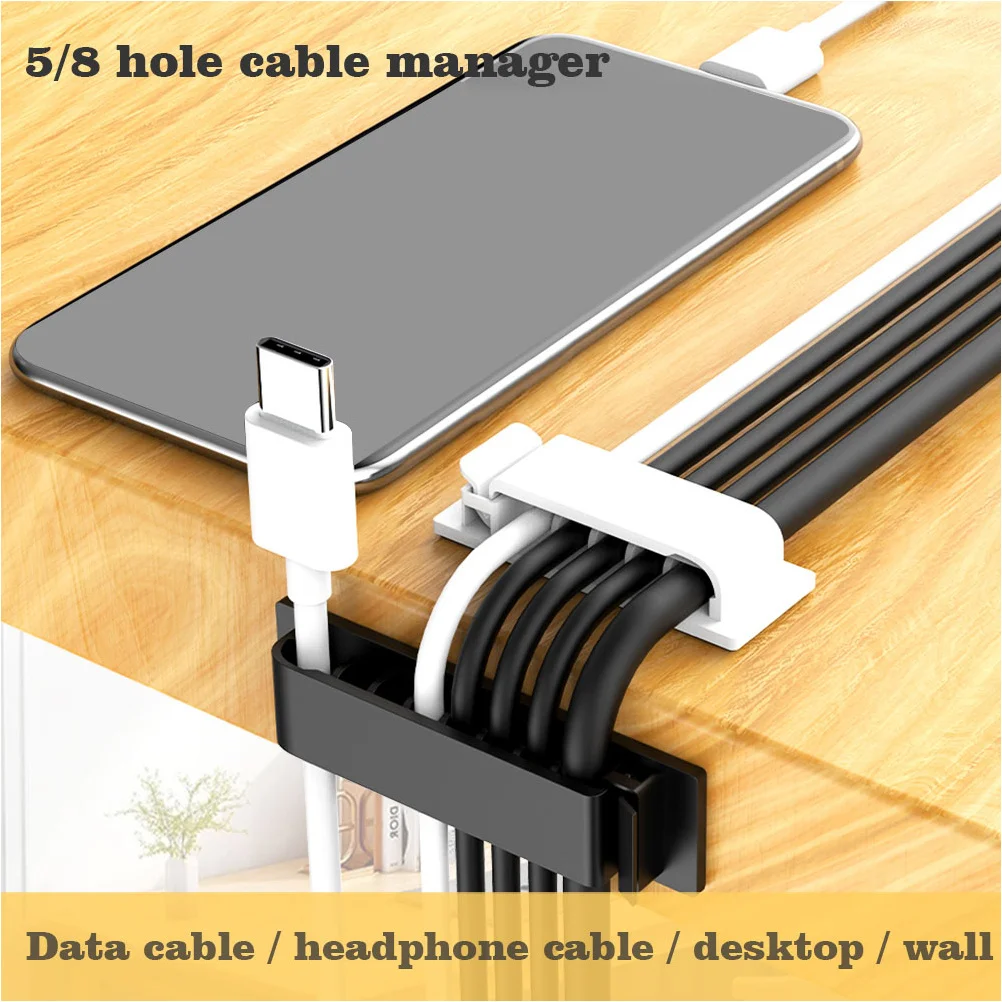

4Pcs Cord Keeper Durable Plastic Cable Holder Clip Multiple Slots for Desktop Table Top Cord Keeper Wire Management