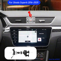 Car Phone Holder For Skoda Superb 3 B8 2016-2025 Gravity GPS Navigation Mount Horizontal Adjustable With Base Accessories