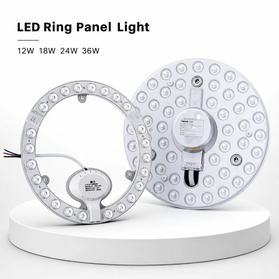 36~12W White/Tricolor Dimming LED Ring PANEL Circle Light AC220V Cold White Round Ceiling Light Circular Board Lamp Accessories