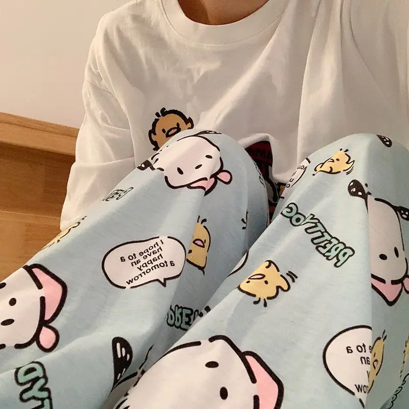 Sanrio Hello Kitty Pajama Pants Ins Style Anime Loose Pajama Pant Student Girl Mosquito Repellent Pants Cute Casual Pants Gift