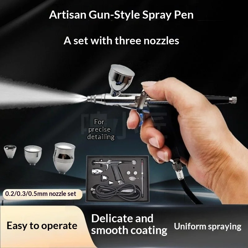 

Generic116A Handheld Gun Type Airbrush Kit With 0.2 0.3 0.5mm Nozzles For Art Model Painting Craft Airbrushing Touch Up Spraying
