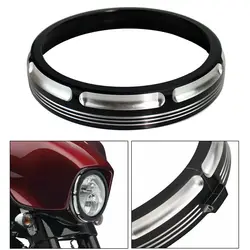 Motorcycle 7'' Burst Headlight Headlamp Trim Ring Bezel Decorate Cover For Harley Touring Street Electra Glide Road King 96-2018