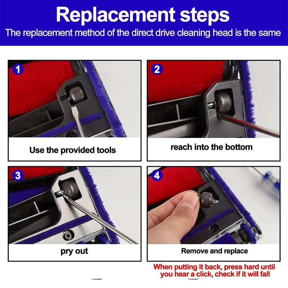 Replacement Soleplate Wheels for Dyson V6 V7V8 V10 V11 V15 DC58 DC59 DC62 Direct Drive Cleaner Head,not fit for soft roller head