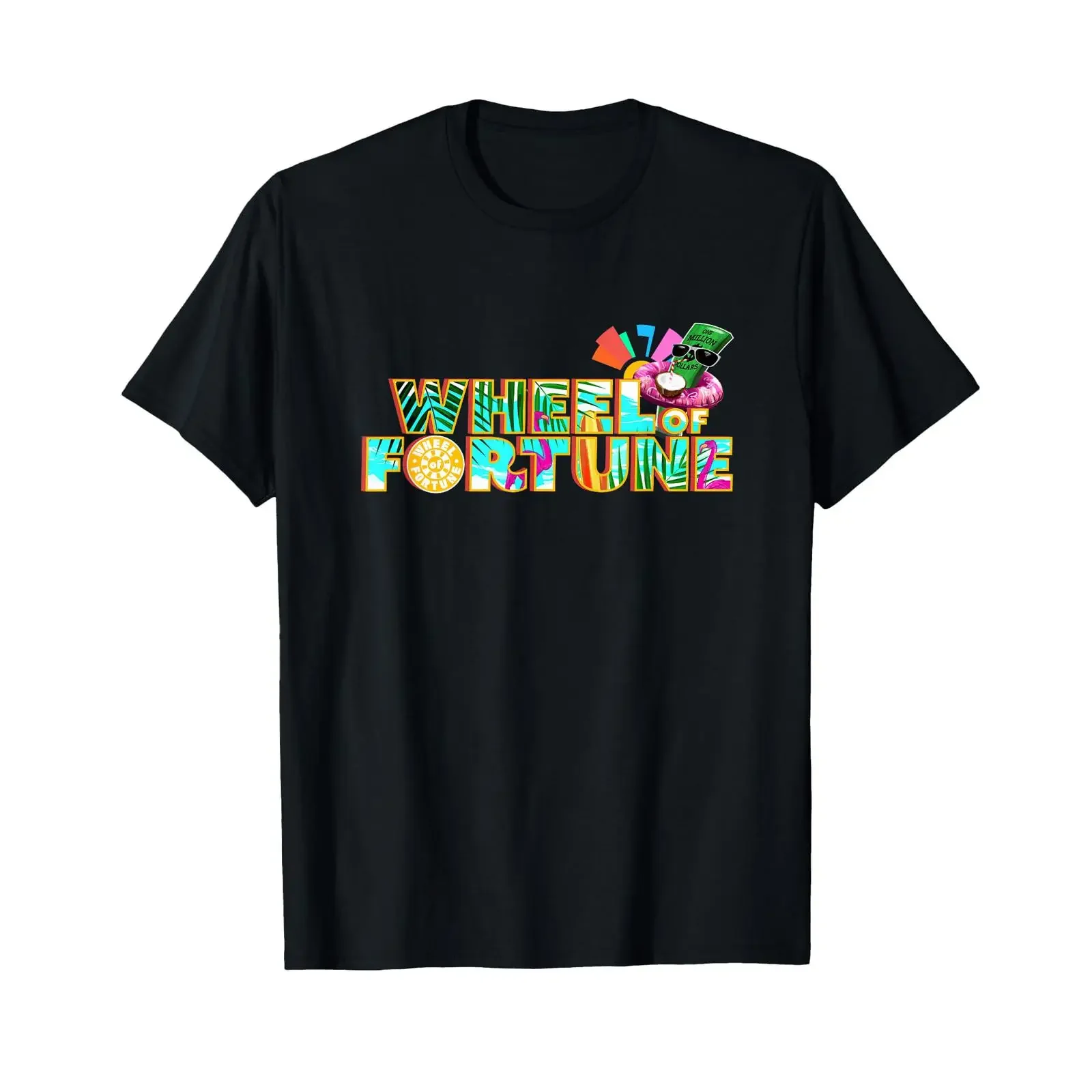 Wheel of Fortune Tropical Logo T Shirt vintage Washed streetwear designer clothes Unisex Soft Top For Everyday Wear Versatile
