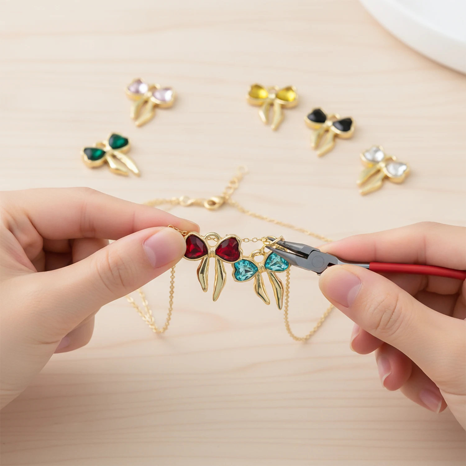 2/10pcs 19x17mm Cute Bowknot Pendant Necklace for Charms DIY Jewelry Making Accessories Findingsn for Bracelet Earrings Necklace