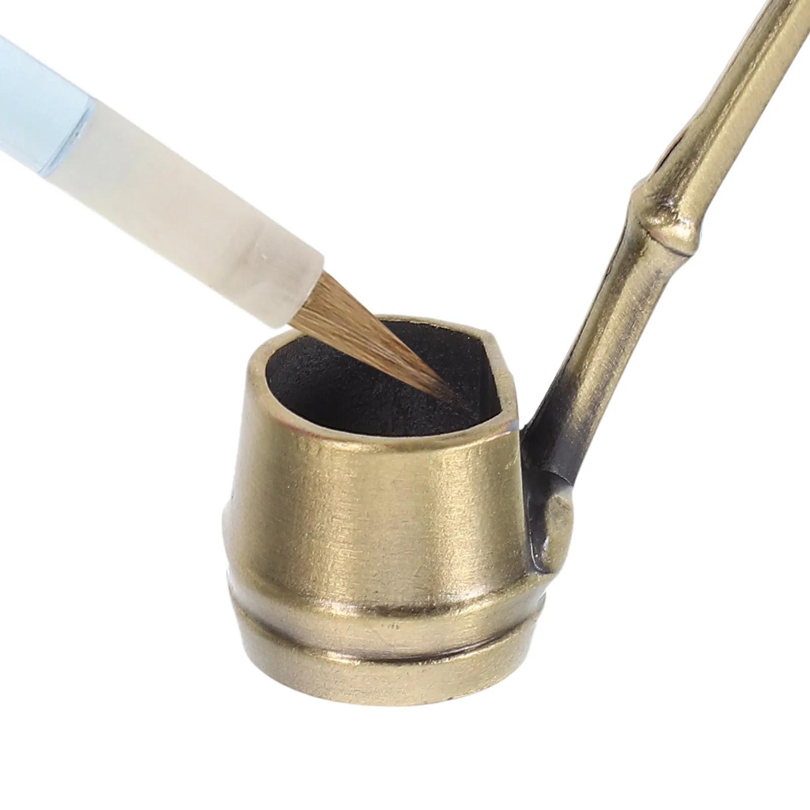 Water Ladle for Calligraphy Copper Alloy Handmade Water Scoop Brush Washer Artistic Ink Stone Tool for Painting Writing Supplies
