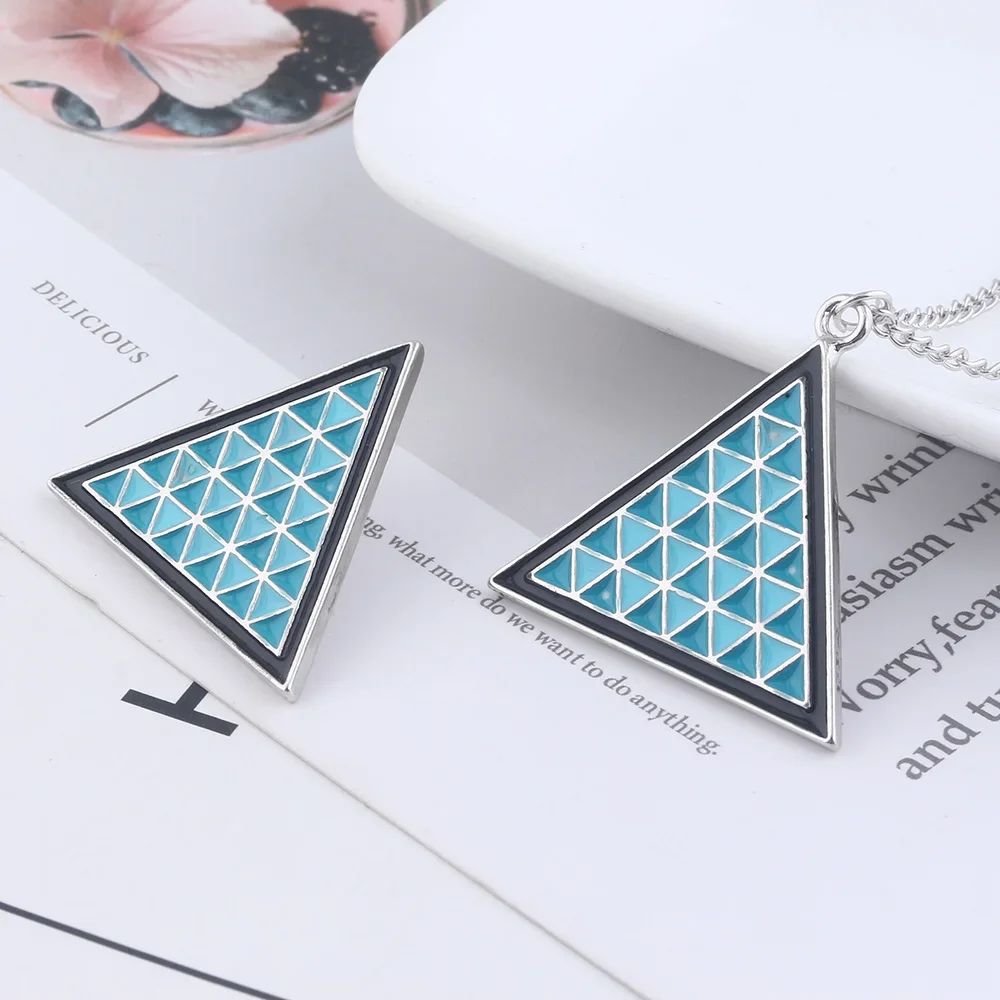 Moive Detroit Become Human Badge Brooch Blue Triangle Enamel Pins For Women Men Lapel Pin Jeans Shirt Jewelry