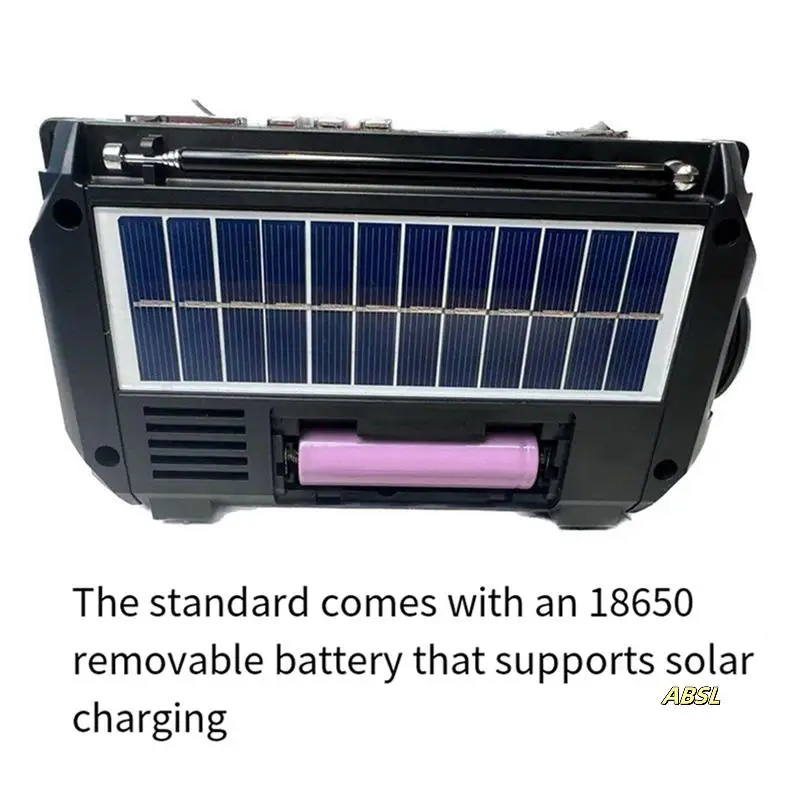 

3X Radio Hand Crank Power Generation Solar Charging Three-Band Bluetooth Card MP3 Multifunction Play Radio