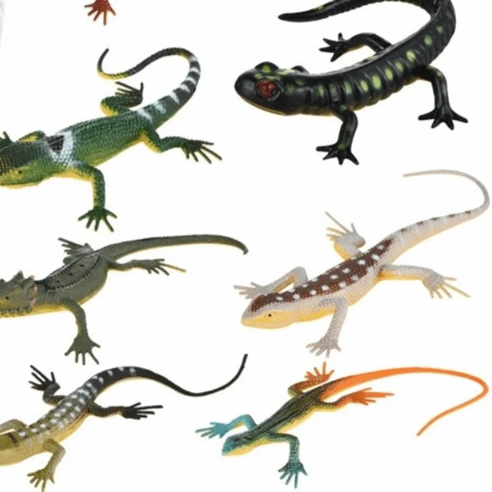 12PCS Miniature Lizard Model Colorful Simulation PVC Simulation Gecko Model Assorted Color Movable Simulation Lizard view 2