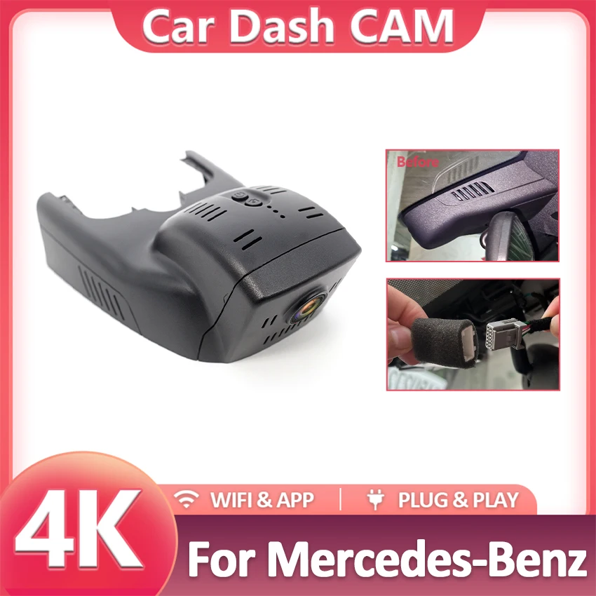 Dedicated Dash Cam For Mercedes-Benz CLA CLA180 CLA200 CLA180 W177 A Class A200 A250 W176 GLA GLA200 GLA250 2013-2015 Car DVR 4K