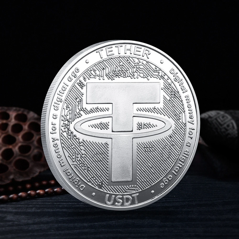 USDT العملة المشفرة العملة المادية حبل الفن تحصيل مطلية بالذهب عملة مشفرة تذكارية تزيين هدية عملة تذكارية