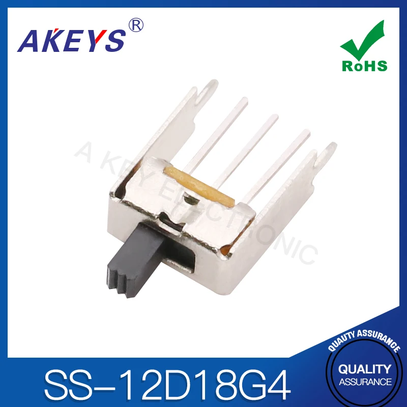 10PCS SS-12D18G4 (1P2T) toggle switch 3 feet 2 files fixed foot length 10MM power supply Slide switch