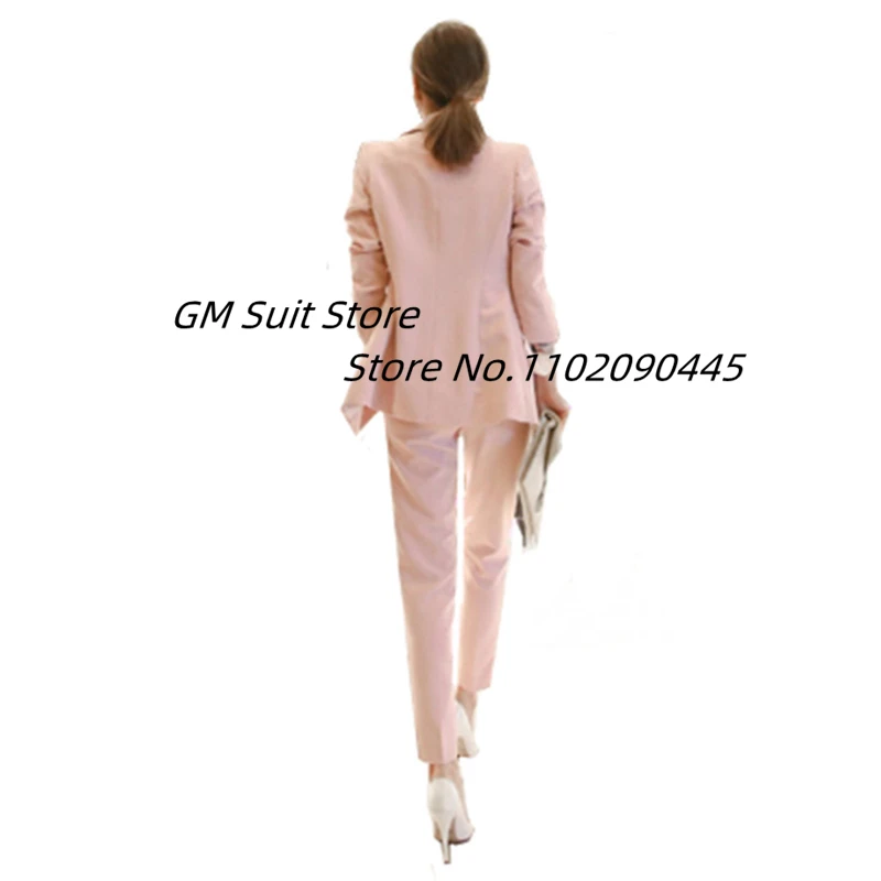 Women's Suit Blazer And Pants 2 Pieces Peak Lapel Fashion Lady Jacket Wedding Groom Tuxedos