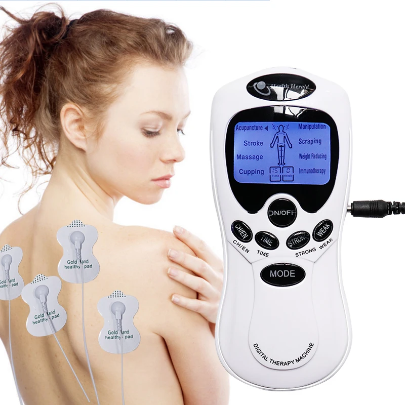 Dual Output TENS EMS Muscle Stimulator Pulse Massager Electro Acupuncture Device for Neck Back Shoulder Full Body Slimming