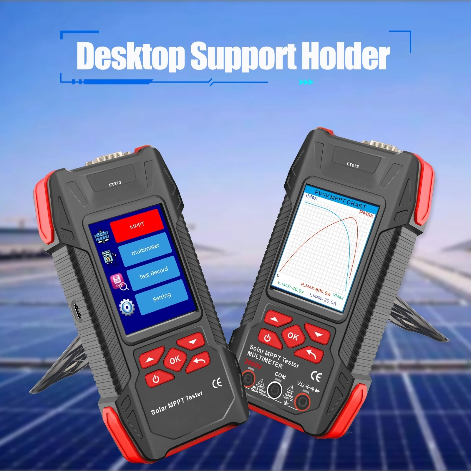 ET27 Multifunctional Solar MPPT Tester 2000W Portable Multilingual Panel Tester Photovoltaic Module Fault Diagnosis Solar Meter
