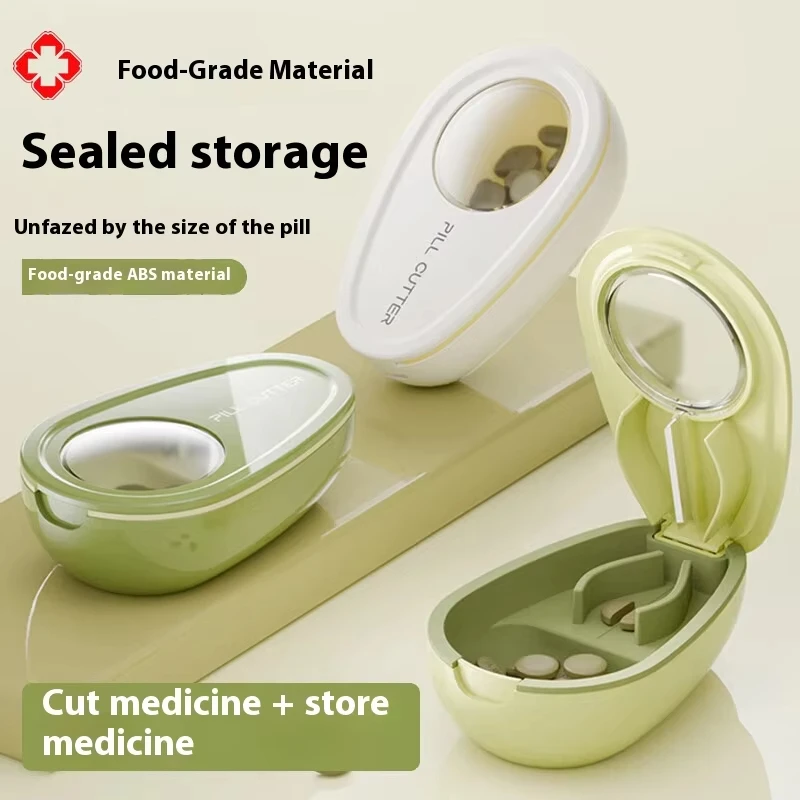 قطاعة حبوب منع الحمل 2 في 1 مع صندوق تخزين محمول صغير للأدوية اللوحية صندوق دواء صغير صغير علبة حبوب الرعاية الصحية #4