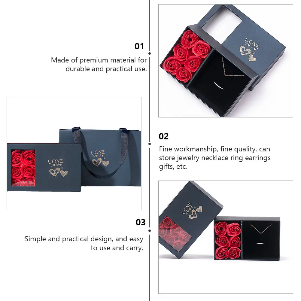 

High Quality Jewelry Boxes Durable Storage Storage Gift Box Bags Creative Holder Packaging Jewelry