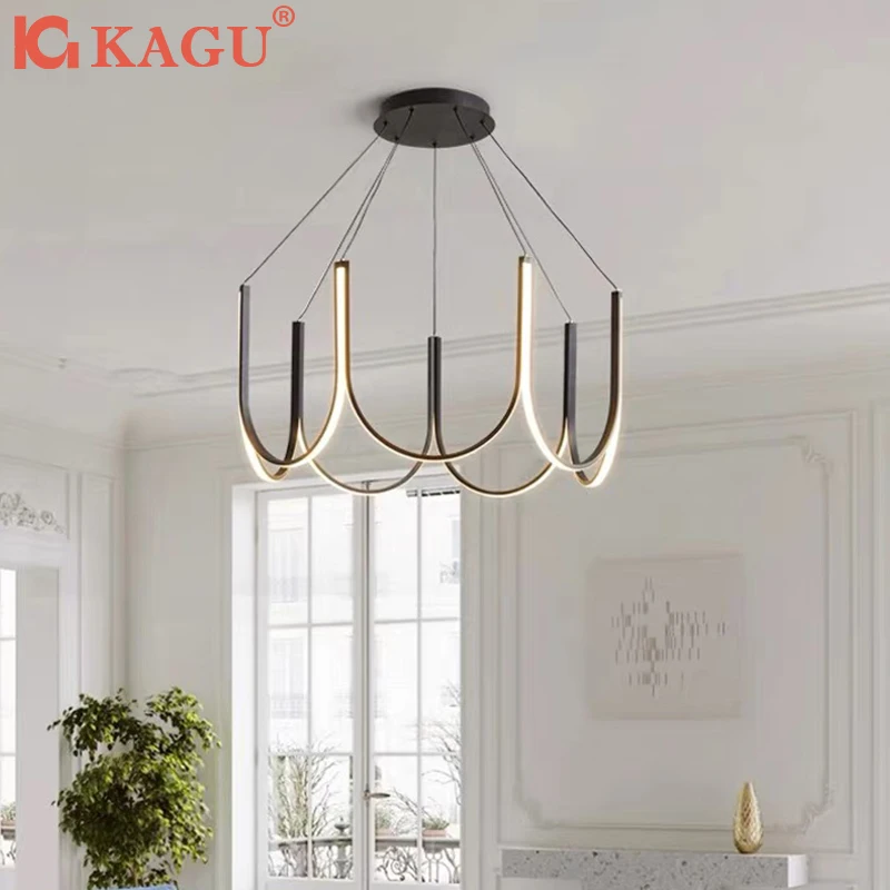 

Modern LED Chandelier Pendant Light Living Room Kitchen Bedroom Dimmable Ceiling Hanging Lamp Villa Designer Lighting Fixture