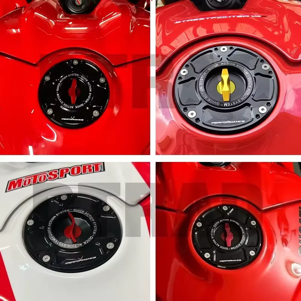 Keyless Quick Fuel Tank Cap For Ducati Panigale V4 V2 959 899 1199 1299 Streetfighter V4/S/R V2 Motorcycle Release Oil Gas Tank