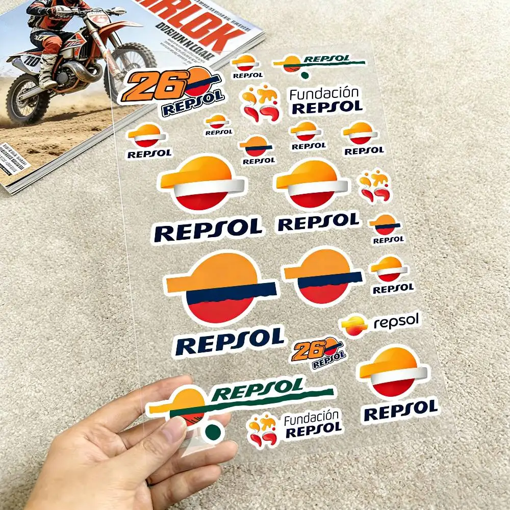 

Logo For REPSOL Reflective Motorcycle Stickers, 3M Safety Warning At Night In The Dark Scooter Helmets