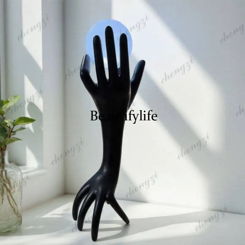 Nordic abstract figure single-handed fiberglass art ornament floor decoration living room opening rechargeable floor lamp