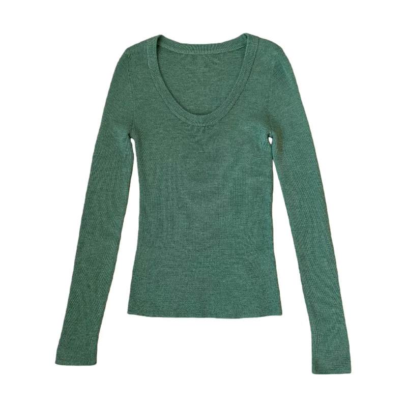 

Женский трикотаж премиум-класса из 100% шерсти Янцзы, облегающий, с U-образным вырезом, однотонный, мягкий, уютный, повседневный