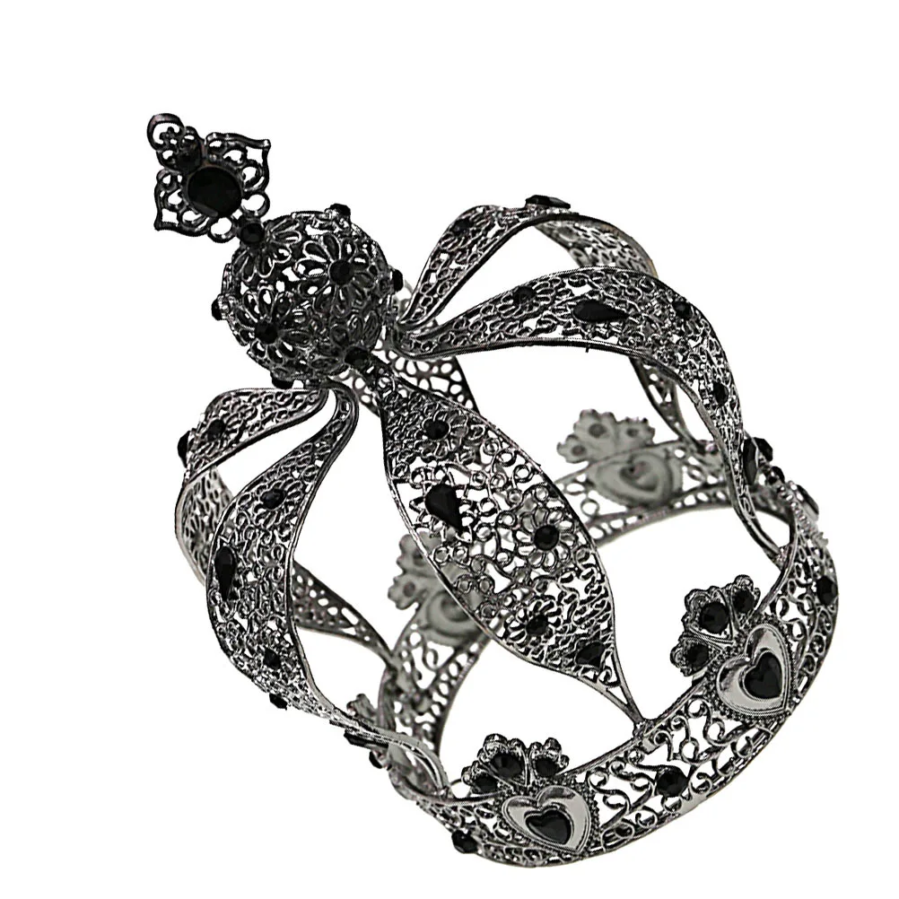 

Crystal Tiara Cake Crown Black Baroque European Style Rhinestone Crown Delicate Birthday Cake Decoration Party Accessories