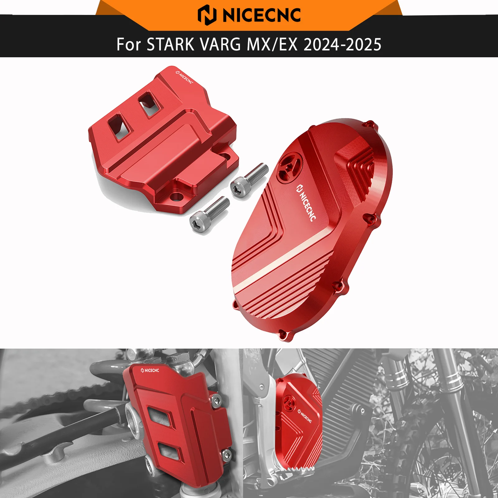 

NICECNC Right Motor Cover & Rear Brake Master Cylinder Guard For Stark Varg EX MX 2024-2025 Electrical Bike Aluminium Motorcycle