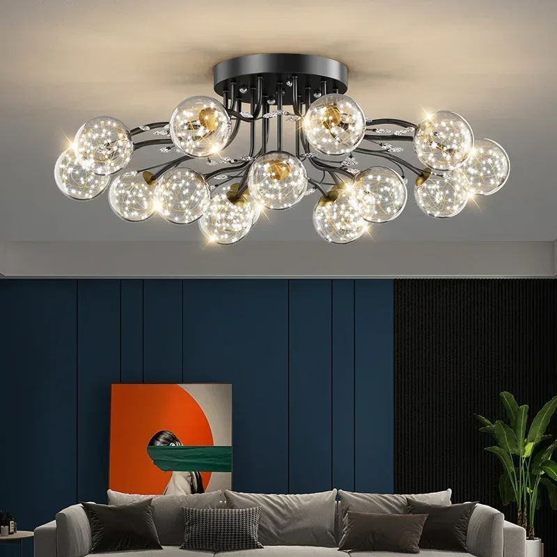 2026 الحديثة السقف ثريا ذهبية لغرفة المعيشة غرفة الطعام ديكور غرفة نوم قلادة مصباح تصميم المنزل إضاءة داخلية Lusters Fixtur