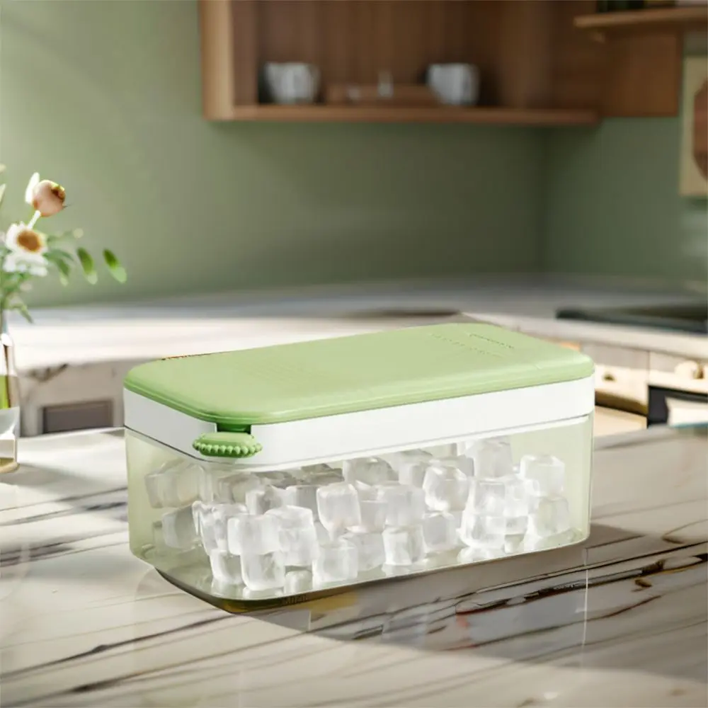 

Durable Plastic 32 Grids Ice Cube Tray Large Capacity Reusable Ice Mould Storage Box Flip with Lid Ice Cube Molds Refrigerator