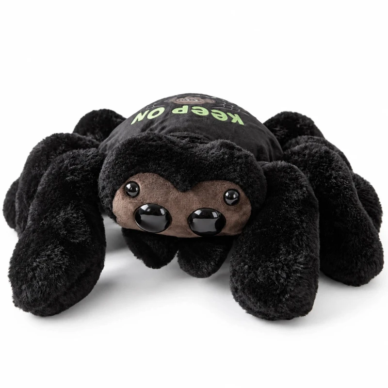 30cm Black Spider Lucas Plush Toy 3d Four-Eyed Poseable Spider Plushie Anime Peripheral Soft Stuffed Animal Doll Home Decor Gift