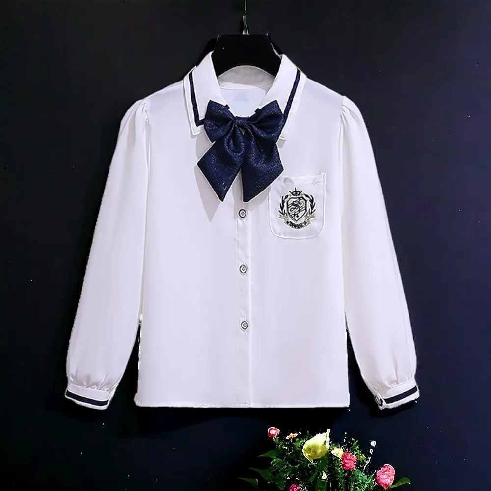 School Uniform Girls Outfits Suit White Shirt & Floral Skirt 2PCS Teens Kids Set Back to School Baby Costumes 5 7 9 12 13 Years