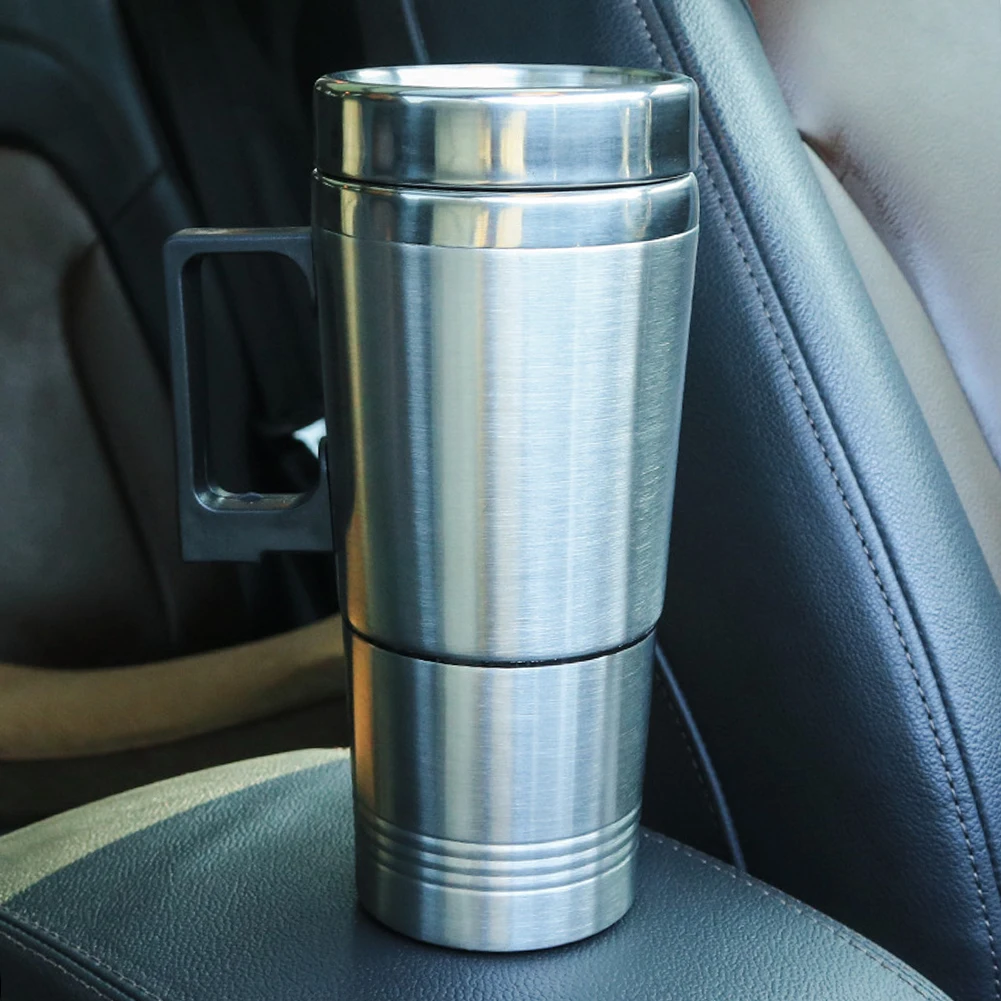 

Vehicle Heating Cup 12V/24V Water Coffee Milk Thermal Mug 300ML Car Electric Heating Cup Stainless Steel Travel Electric Kettle