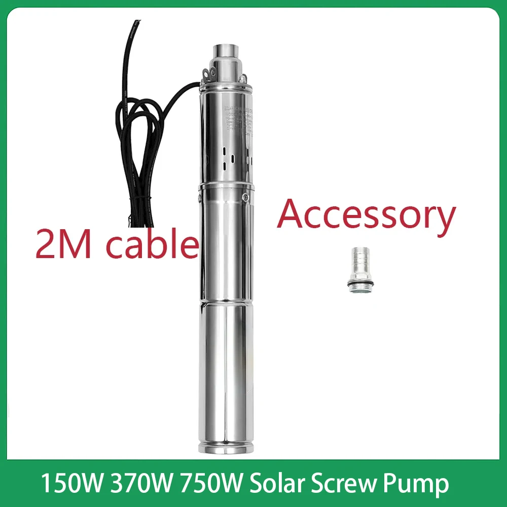 370W 750W 24V 48V 60V Solar Submersible Deep Well Pump With Built In Controller Stainless Steel Brushless Solar Screw Water Pump