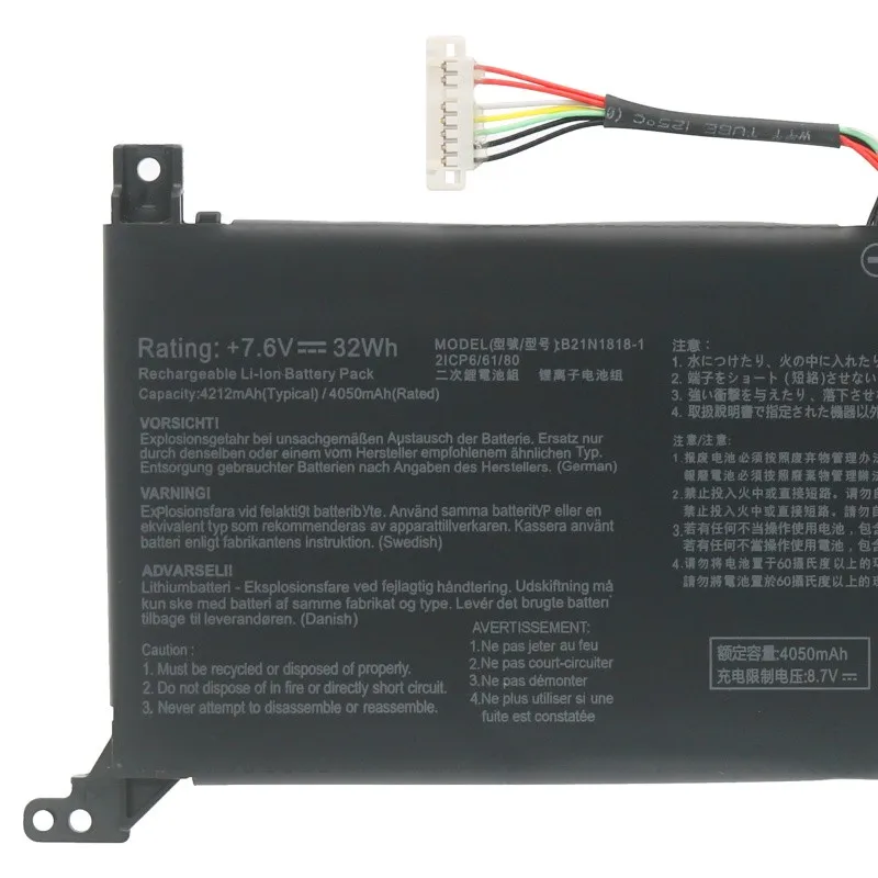 Imagem -06 - Bateria para Asus Vivobook Pro C21n1818 B21n181818182 B21n1818 14 15 X509ja X509ma X509ua X512ub F509fa X412da A412fa X412fj R424fa