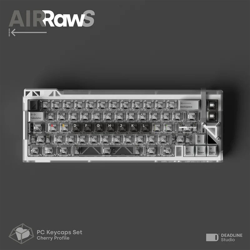 DEADLINE AirRaw S/Empty Color Keycaps Transparent PC Cherry Height DDL Customized Mechanical Keyboard Keycaps Minimalist Sense