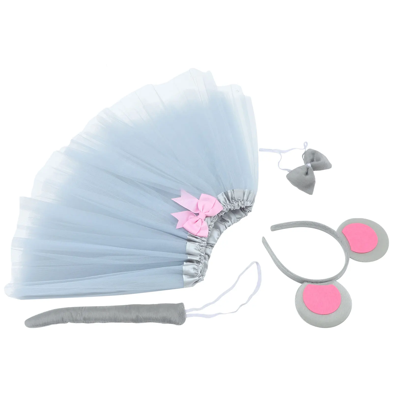 

Mouse Costume Set Kids Mouse Headband Skirt Tail Kit Halloween Costume Animal Cosplay Party Supplies Kindergarten Performance