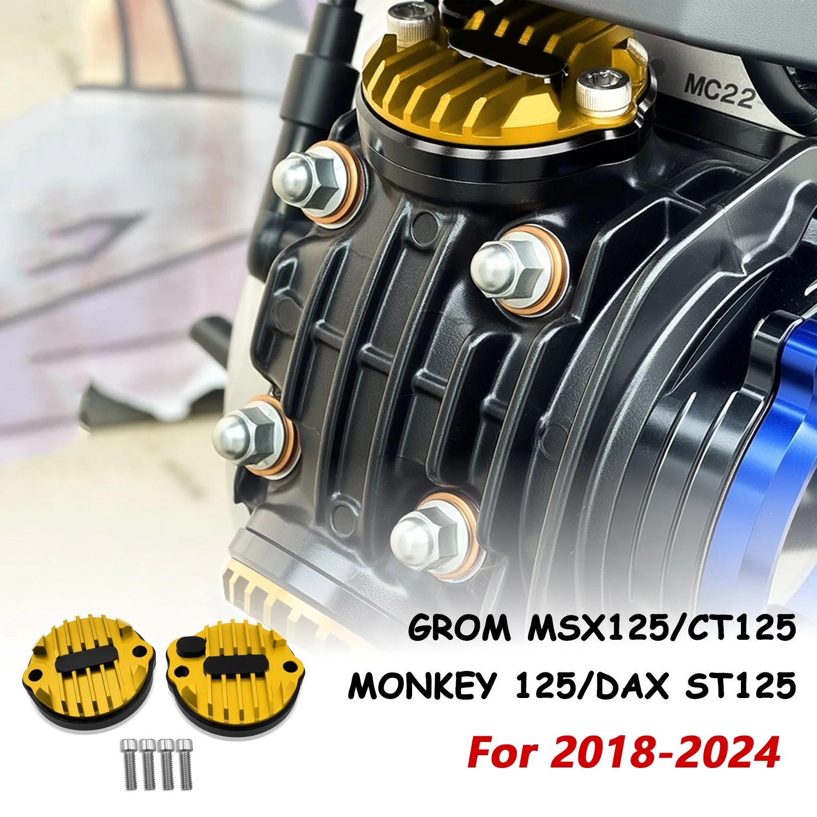 FOR DAX ST125 CT125 /Trail 125 monkey125 GROM MSX125 5 gears 2018-2024 motorcycle valve cover Valve Heat sink Cover accessories